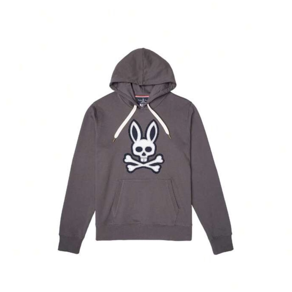 Psycho Bunny Snowden Pull-Over Magnet Grey Men's Hoodie B6H481G1FL-MGT